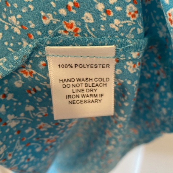 MITTOSHOP bright blue tunic v-neck blouse - Picture 7 of 11